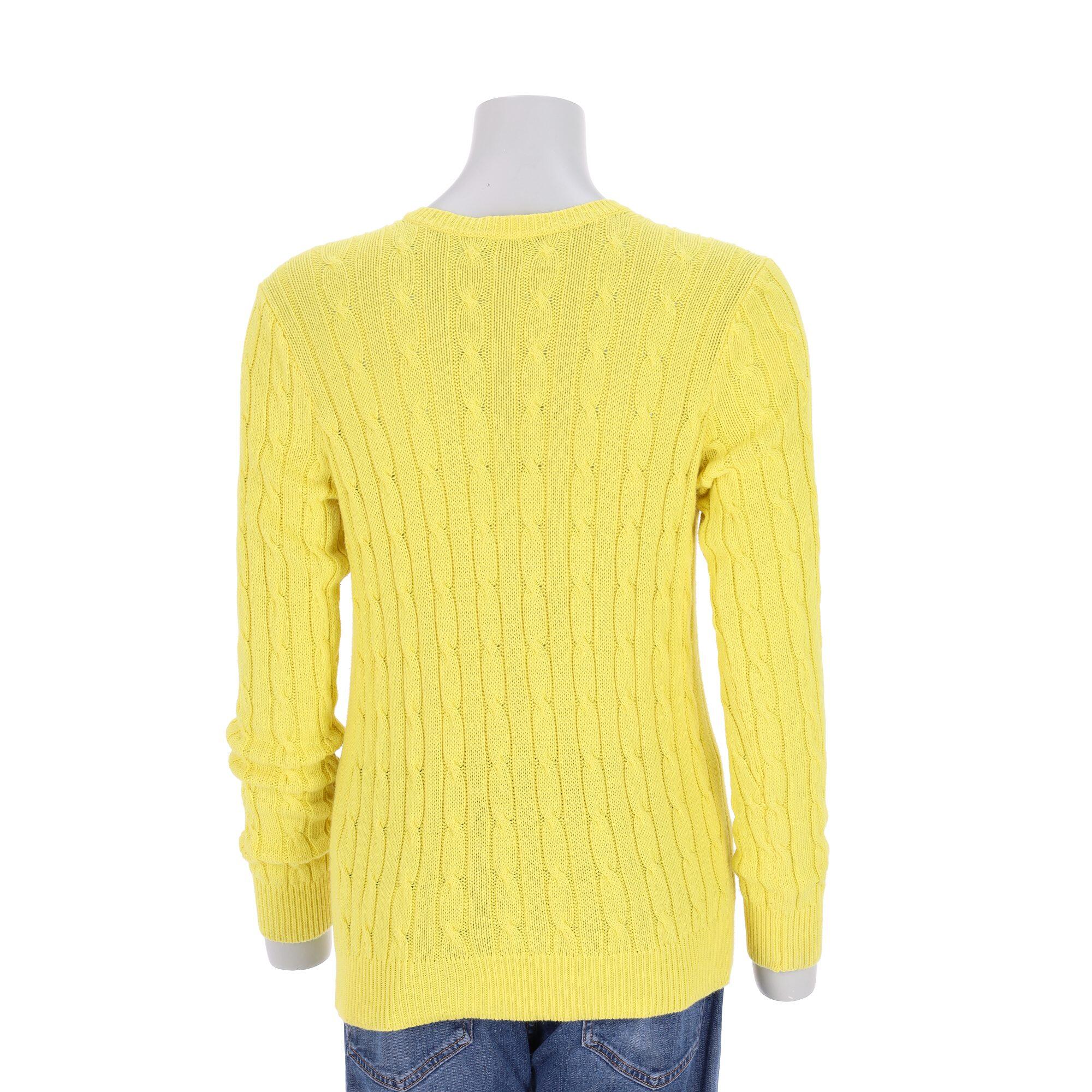 Second life - Polo Ralph Lauren Women's Cable Knit Sweater Yellow - Excellent 2/7