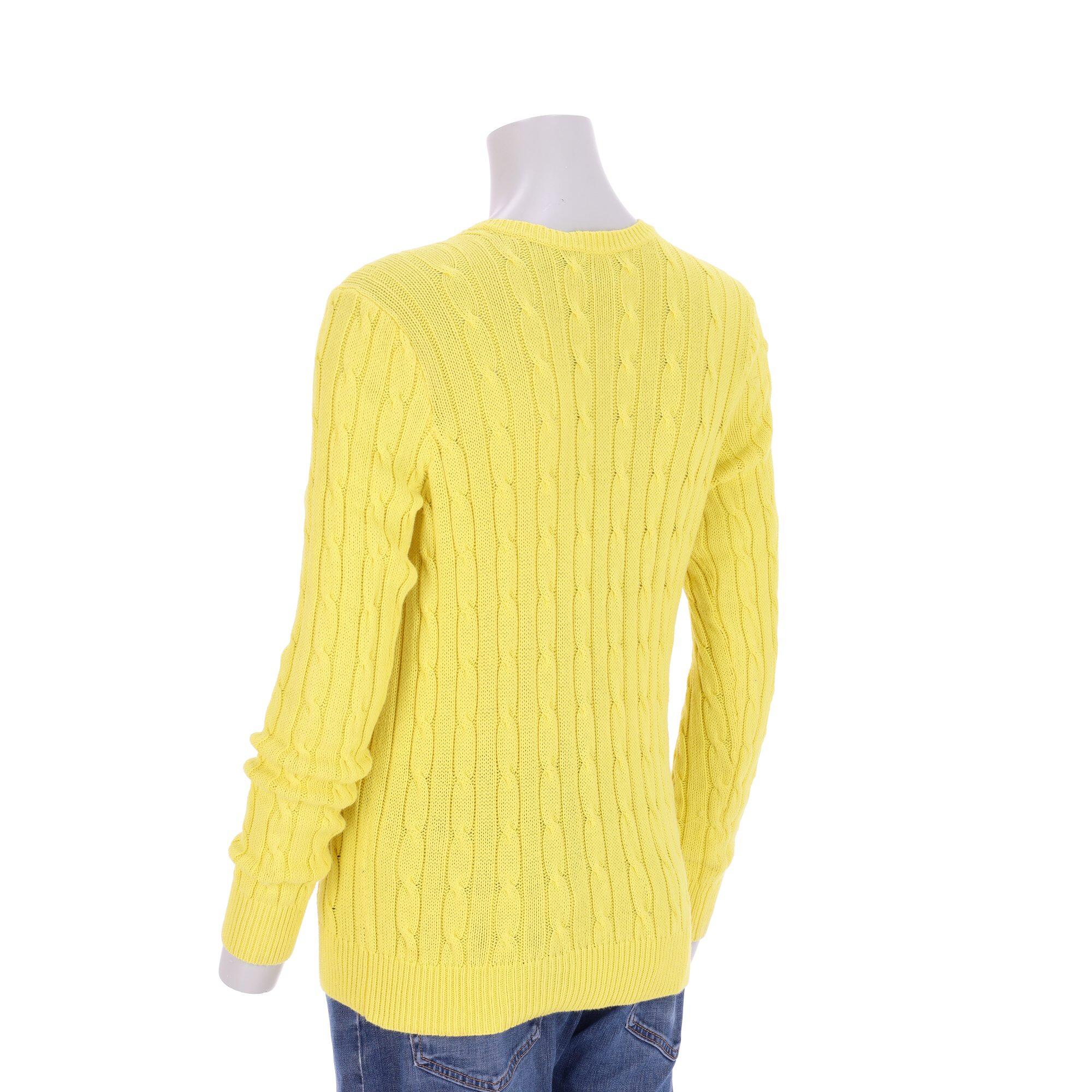 Second life - Polo Ralph Lauren Women's Cable Knit Sweater Yellow - Excellent 5/7