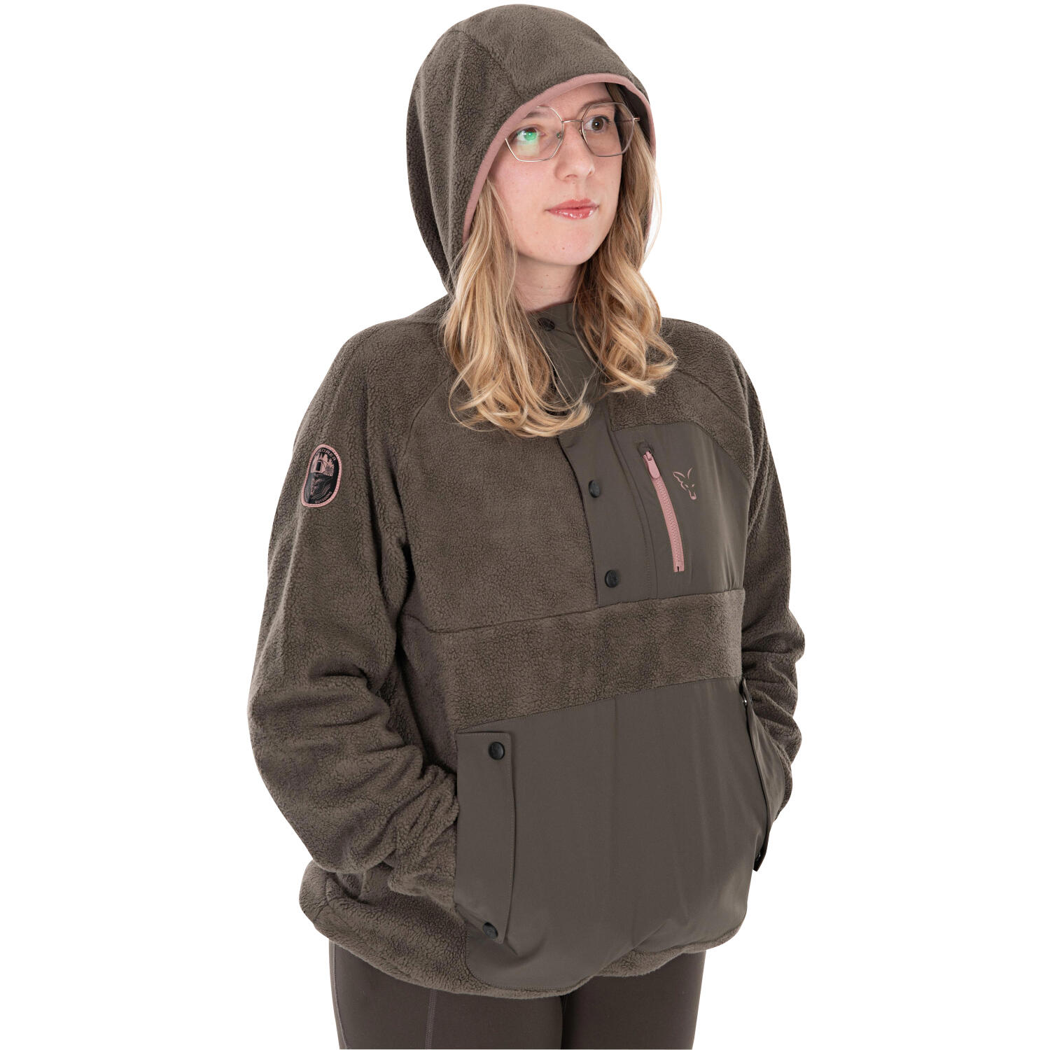 Fox Women's Explorer Fleece Hooded Jacket Damen (Olive) Größe M 3/5