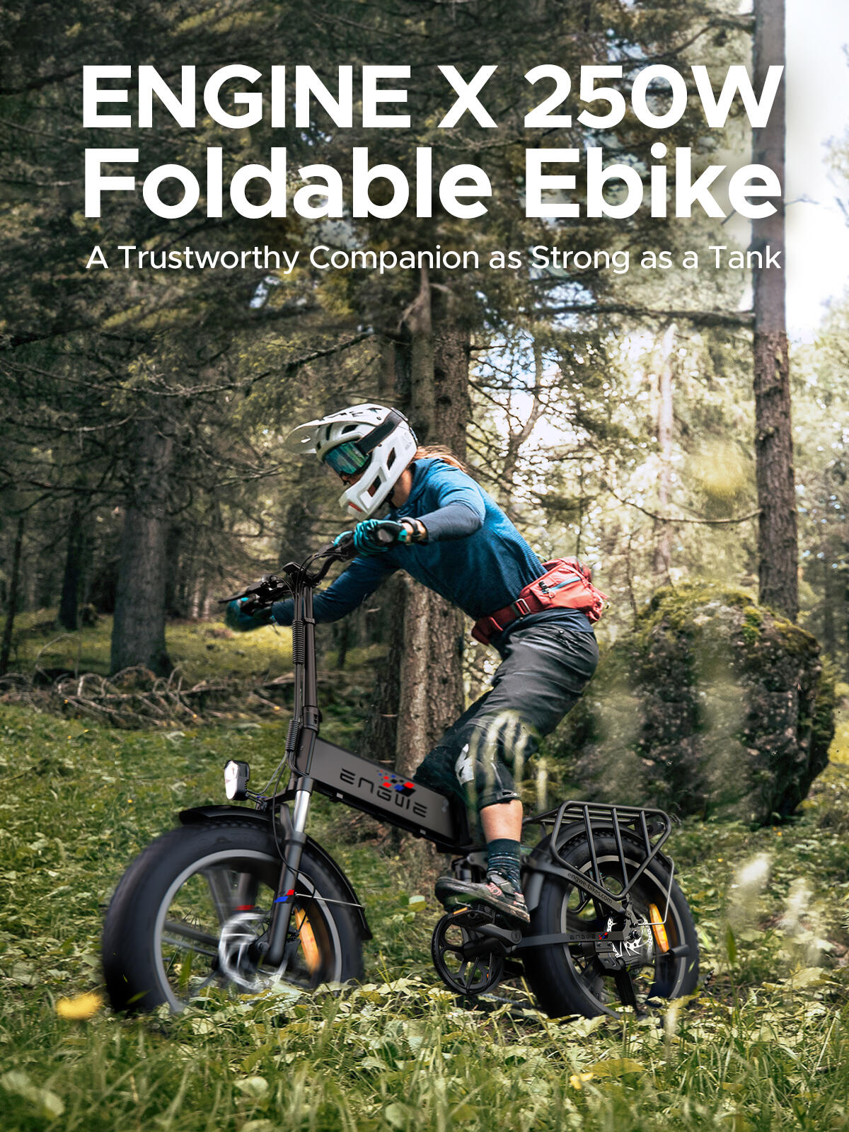 Składany rower elektryczny ENGWE ENGINE X 250 W z oponami Fat Tire 4/7