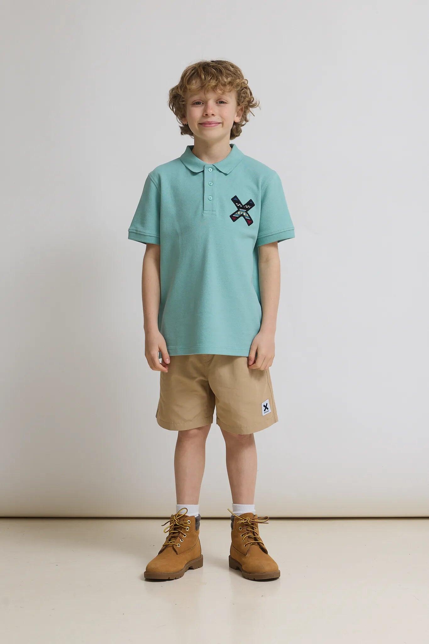 Polo Kids Blue Banana Classic Acqua de Algodón 100% Orgánico 3/4