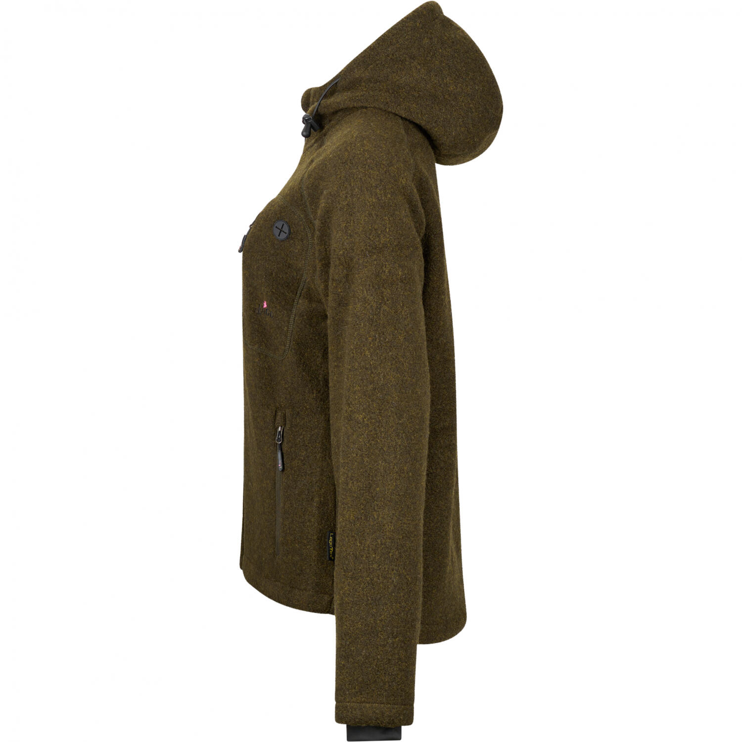il Lago Sie Membran Lodenfleece-Jacke Geo Pro Damen (Oliv) Größe XL 3/4
