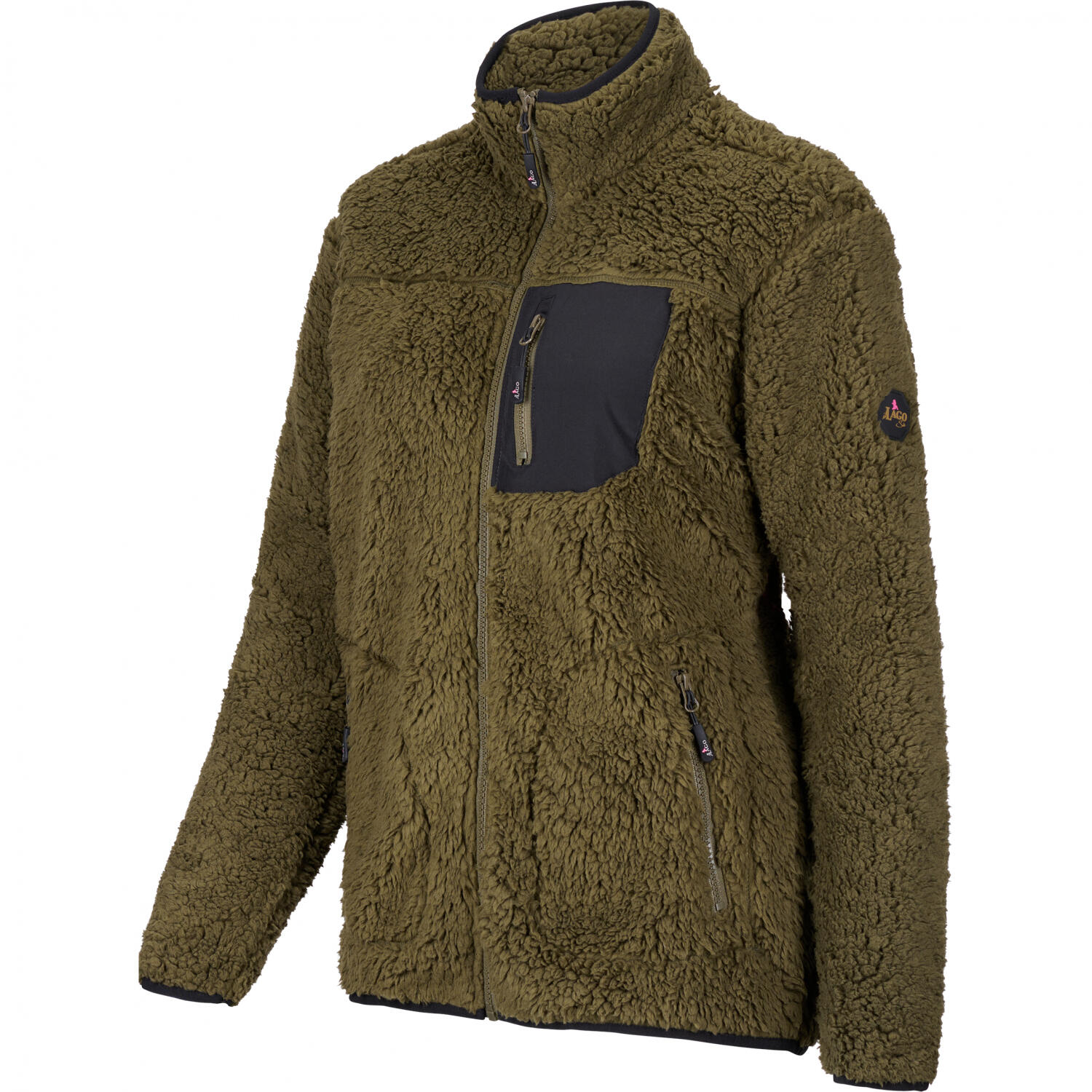 il Lago Sie Faserpelzjacke Alva Damen (Oliv/Schwarz) Größe XL 2/4