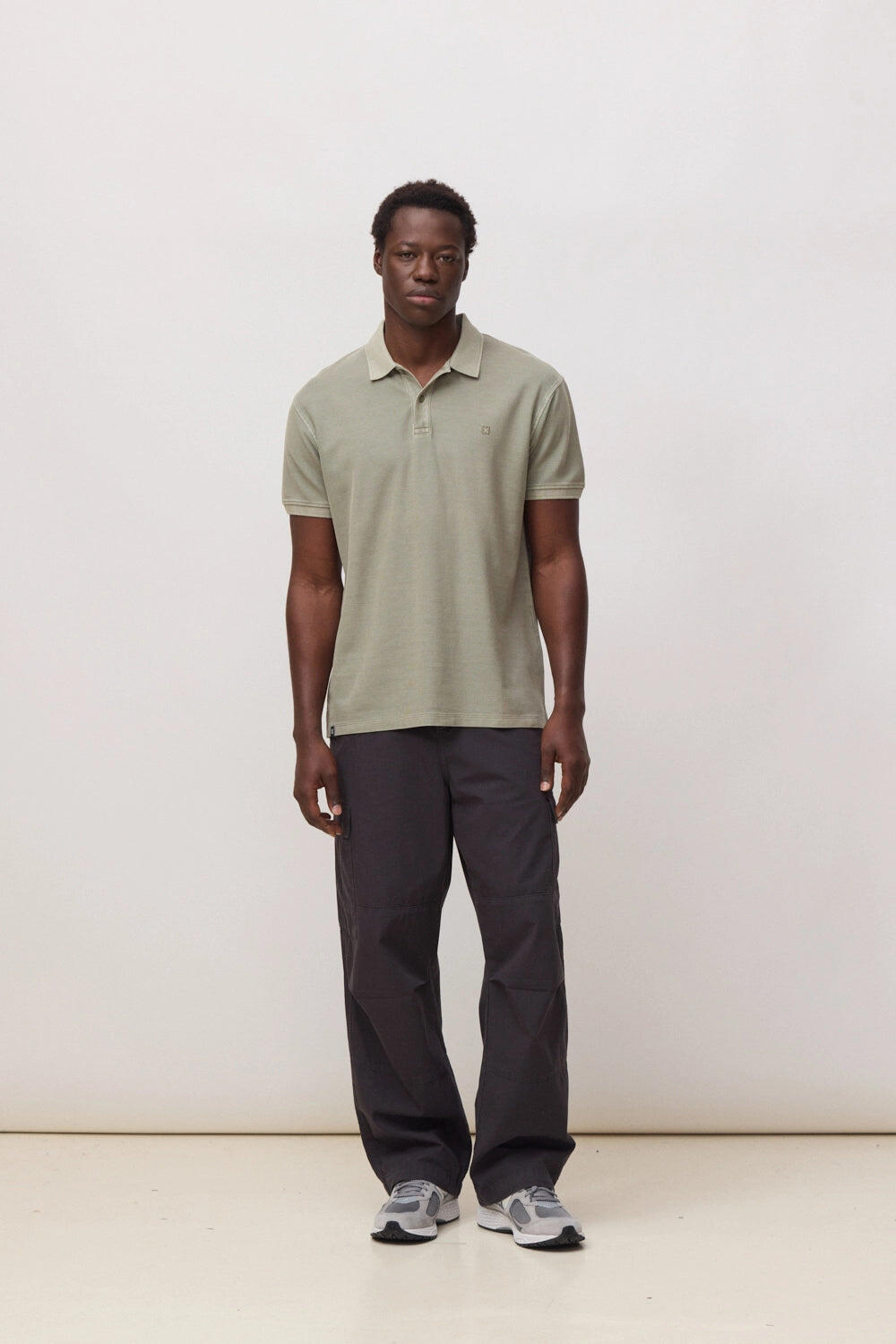 Polo Blue Banana Washed Nature Olive Green de Algodón 100% Orgánico 3/4
