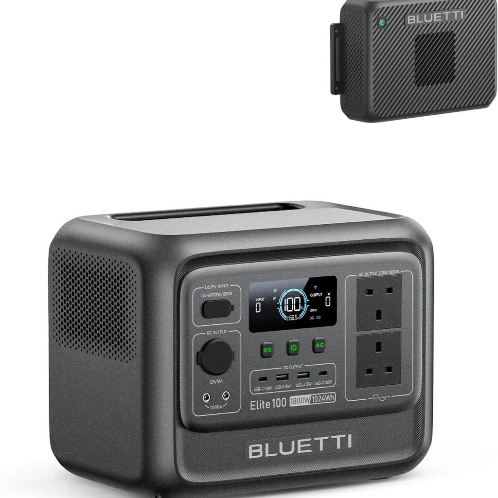 Elite 100 V2 Portable Power Station+Charger 2,1024Wh Ideal for Car Camping, RV