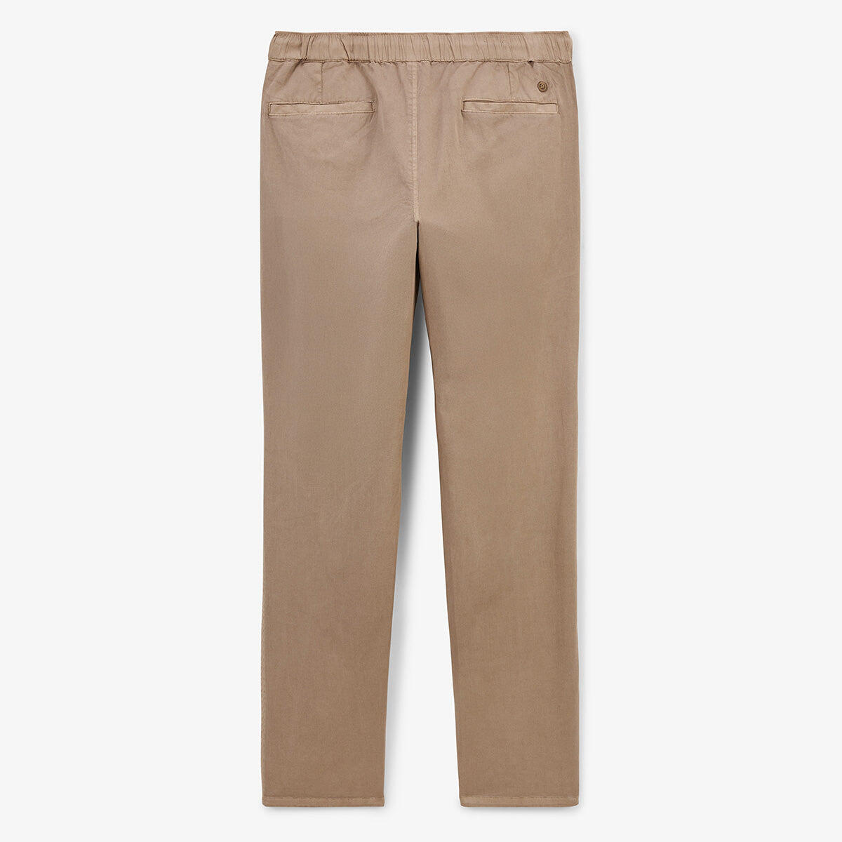Pantalon 549 avec taille élastiquée en coton beige 3/4