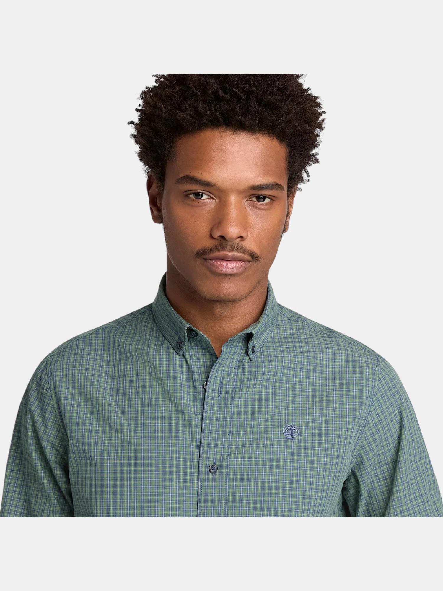 Overhemd Heren Micro Plaid Poplin 3/5