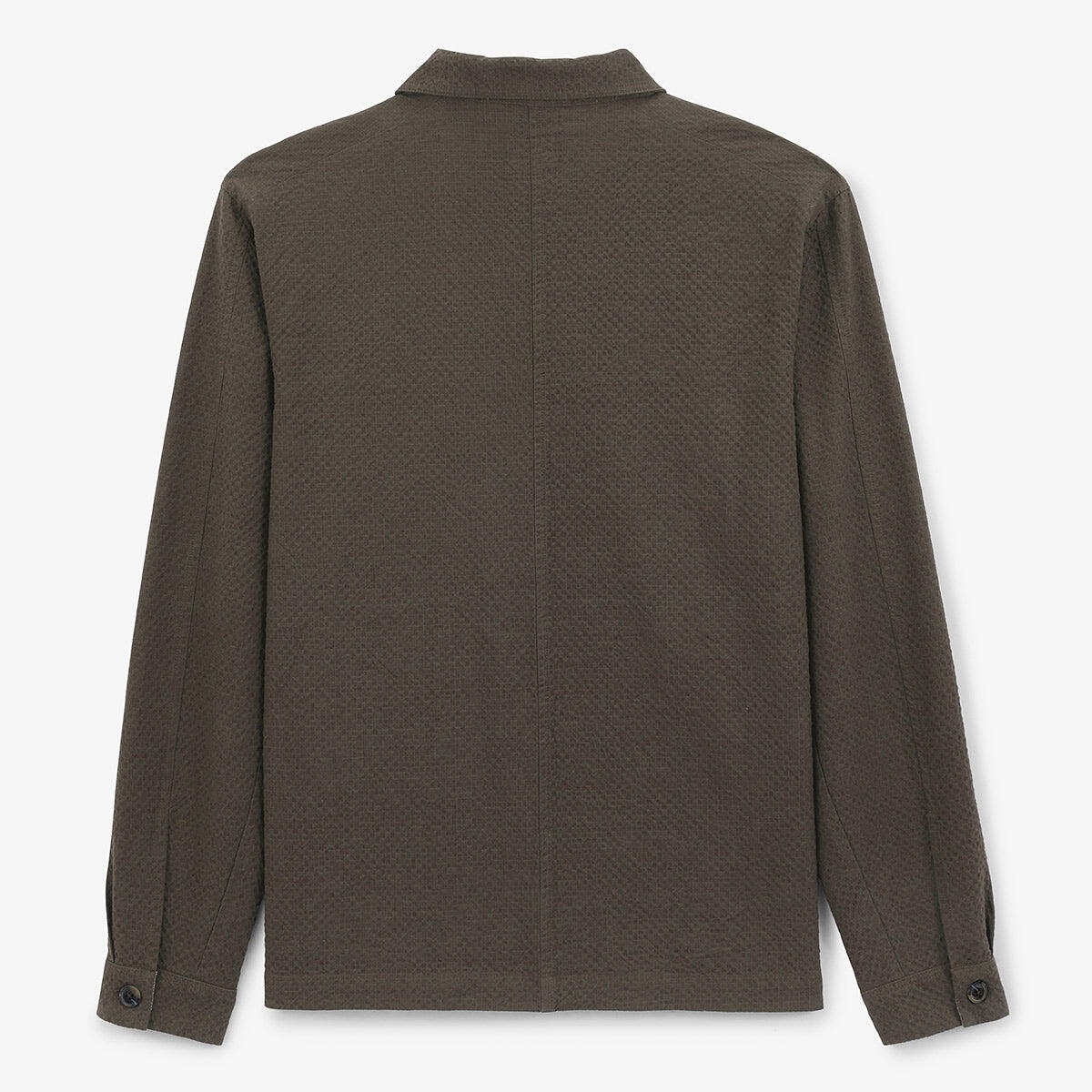 Chaqueta de trabajo de algodón seersucker verde arcilla Wilfried 3/7