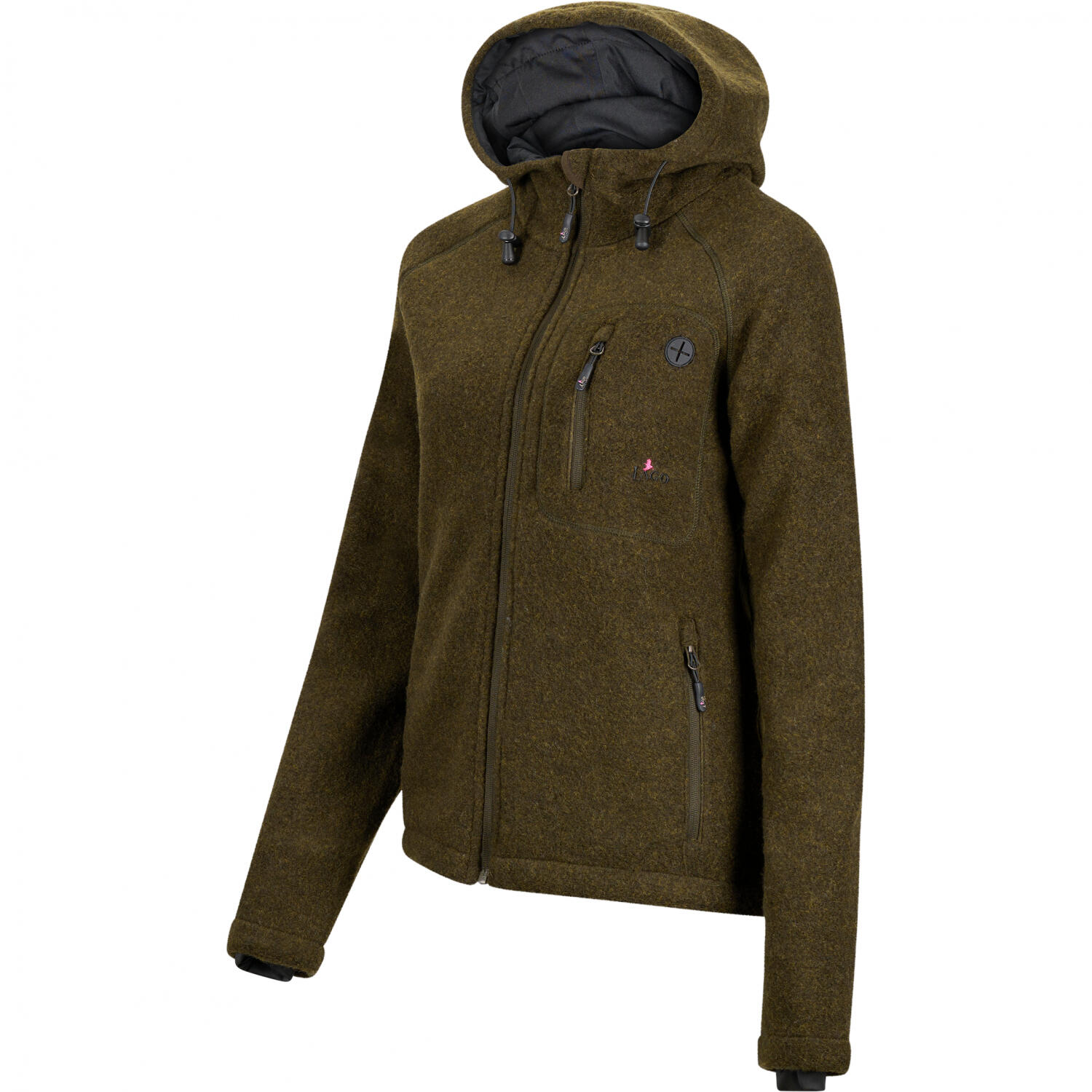 il Lago Sie Membran Lodenfleece-Jacke Geo Pro Damen (Oliv) Größe XL 2/4