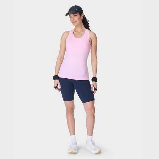 SWEATY BETTY Athlete Seamless Workout Tank Top T-shirt DONKERBLAUW XL