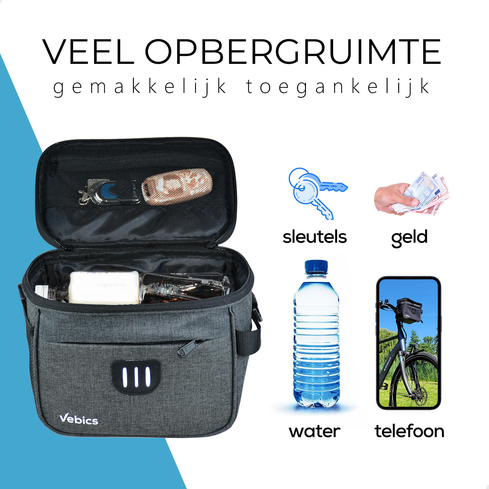 Vebics® Stuurtas Fiets Afneembaar - 100% Waterbestendig 7/7