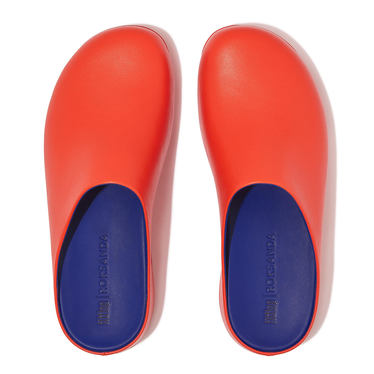 FITFLOP FitFlop Shuv X Roksanda Leather Clogs  TANGERINE/LAPIS BLUE 38 5/7