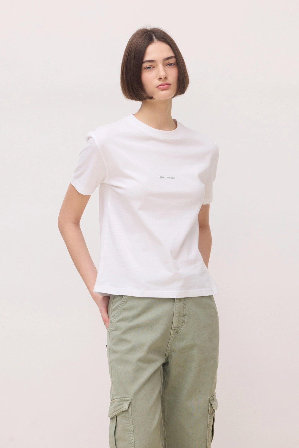 Pantalón Mujer Blue Banana Cargo Sage de 100% Algodón 3/4