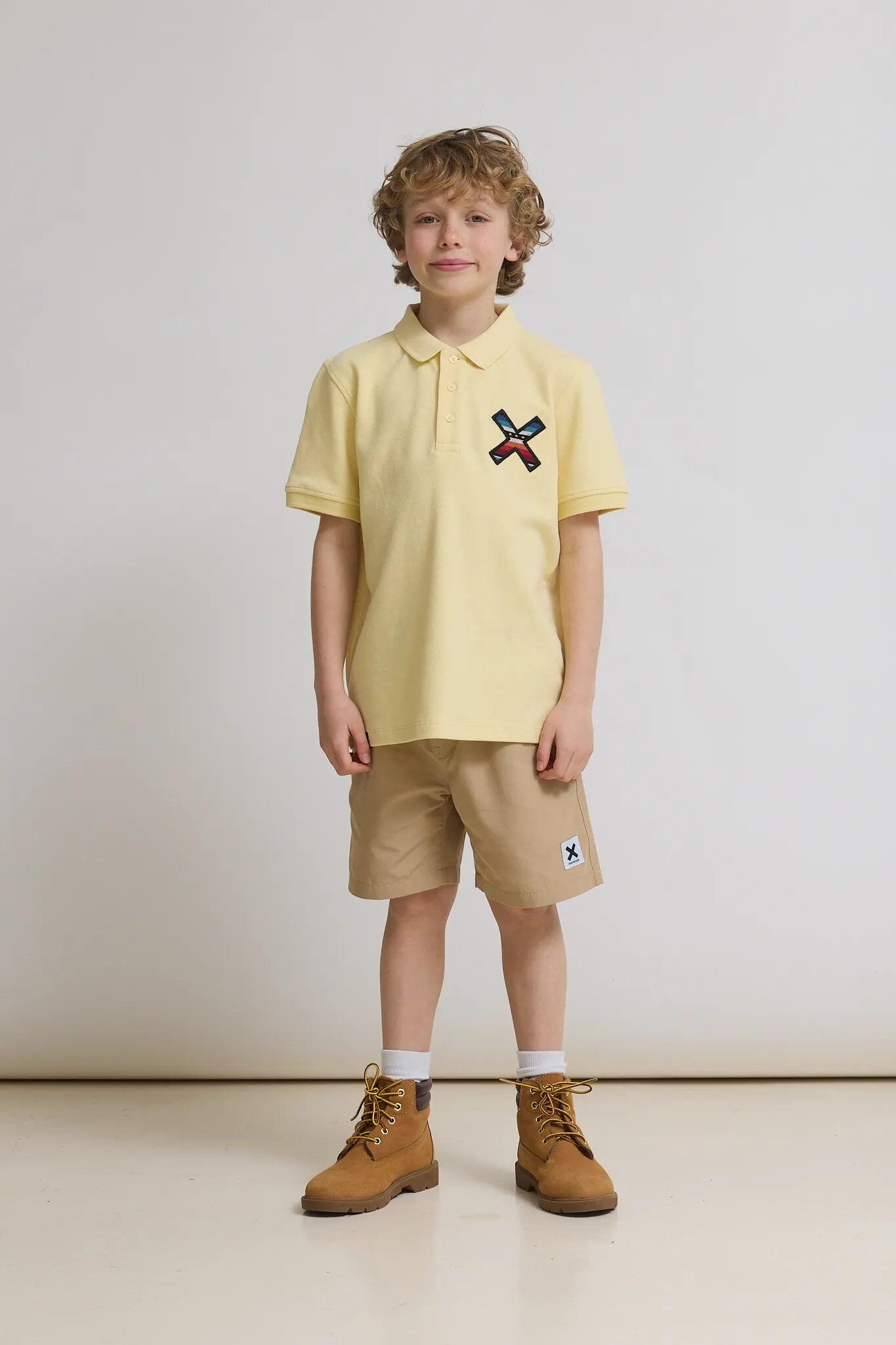 Polo Kids Blue Banana Classic Light Yellow de Algodón 100% Orgánico 3/4