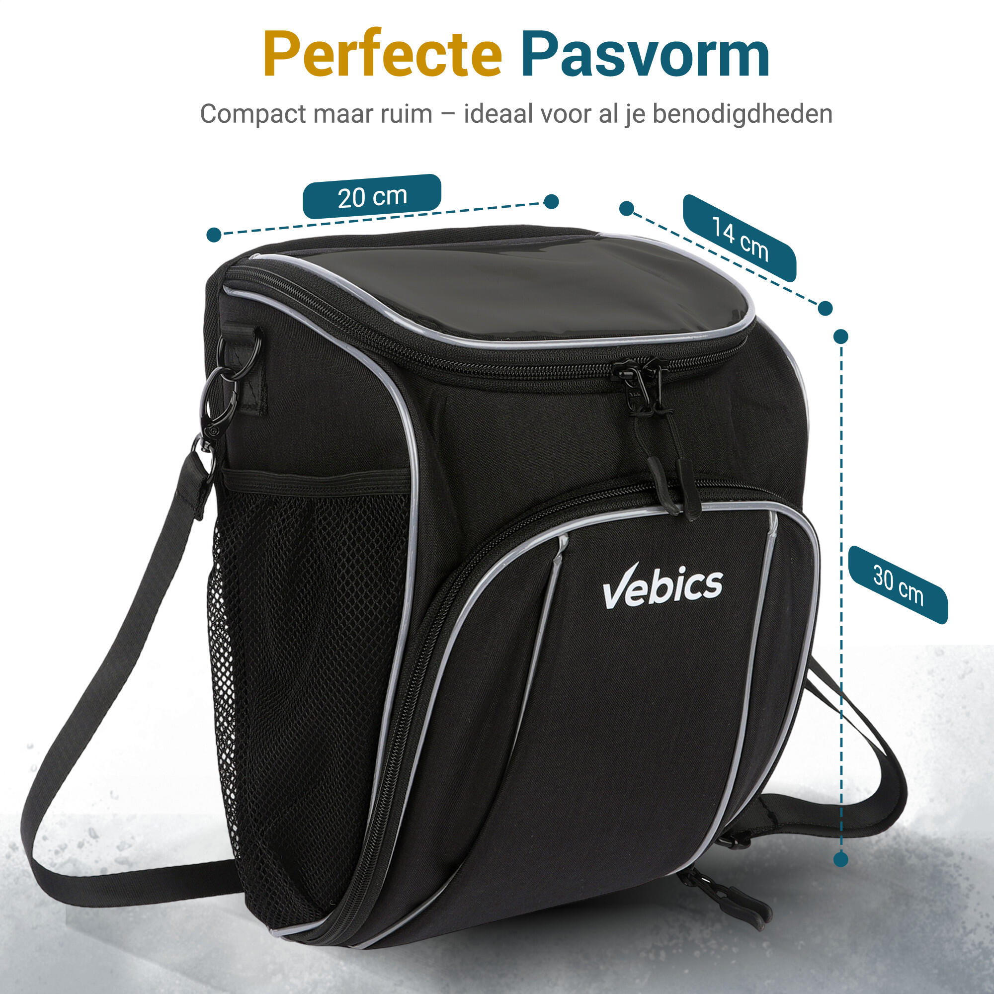 Vebics® Stuurtas Fiets Afneembaar - 100% Waterbestendig 6/7