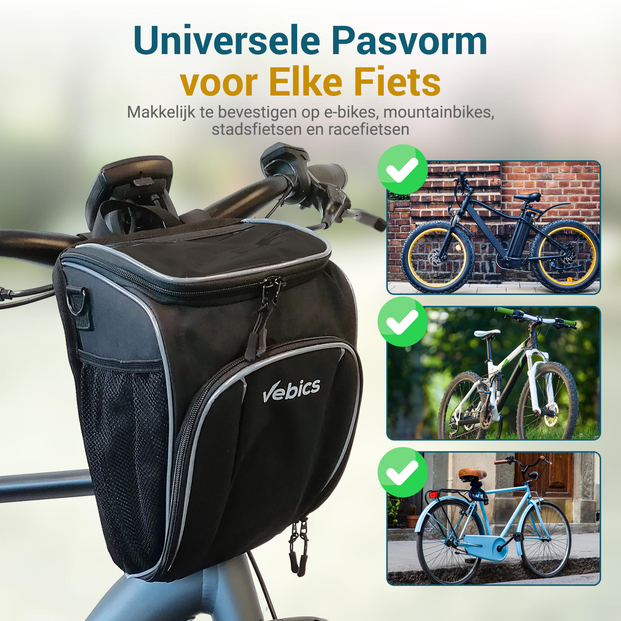 Vebics® Stuurtas Fiets Afneembaar - 100% Waterbestendig 4/7