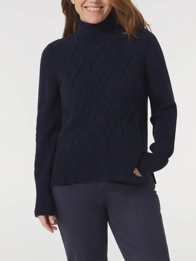 Pull col roulé Femme - KEVIACOL Bleu Marine 2/5