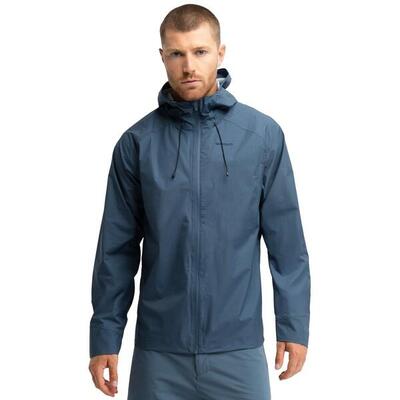 Heren fietsen waterdichte jas bikepacking uncharted indigo blauw
