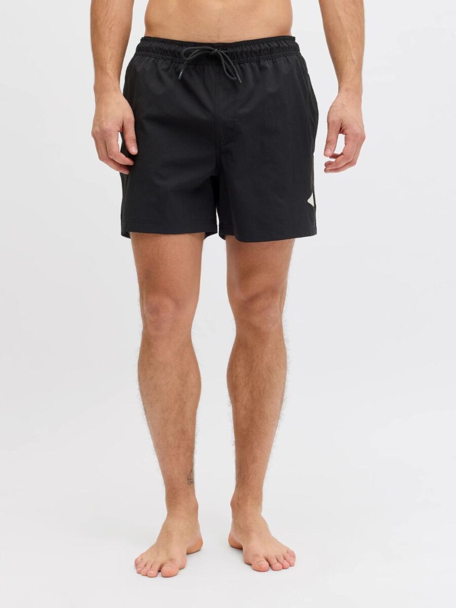 Bañador para hombre - Color liso tropical - Negro 3/7