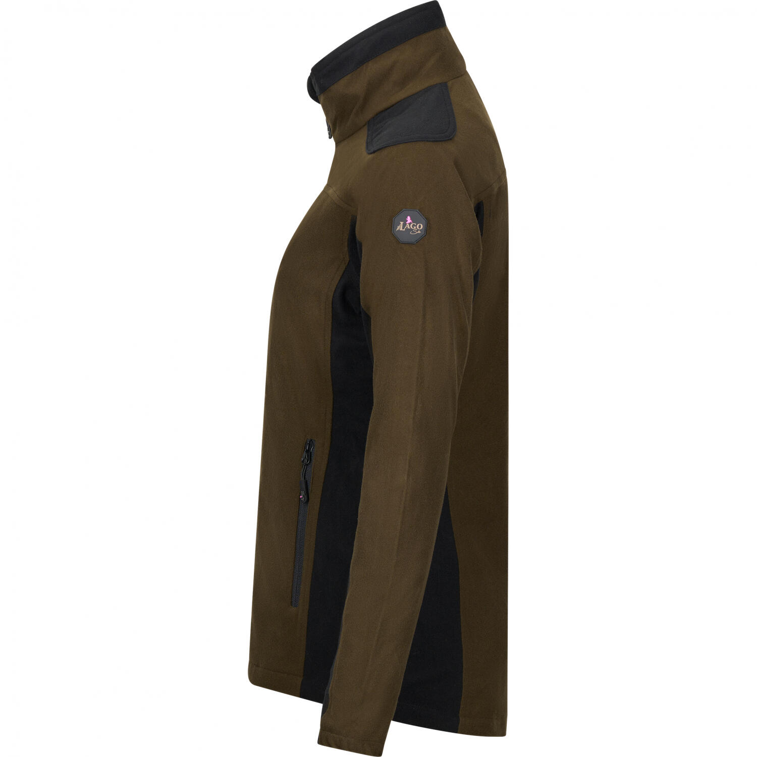 il Lago Sie Funktions-Fleecejacke Avalanche Damen (Dunkeloliv/Schwarz) Größ 3/4