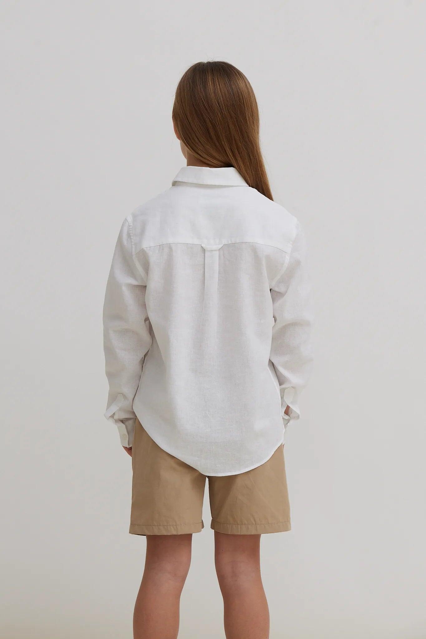 Camisa Kids Blue Banana Blanca de Lino 5/7