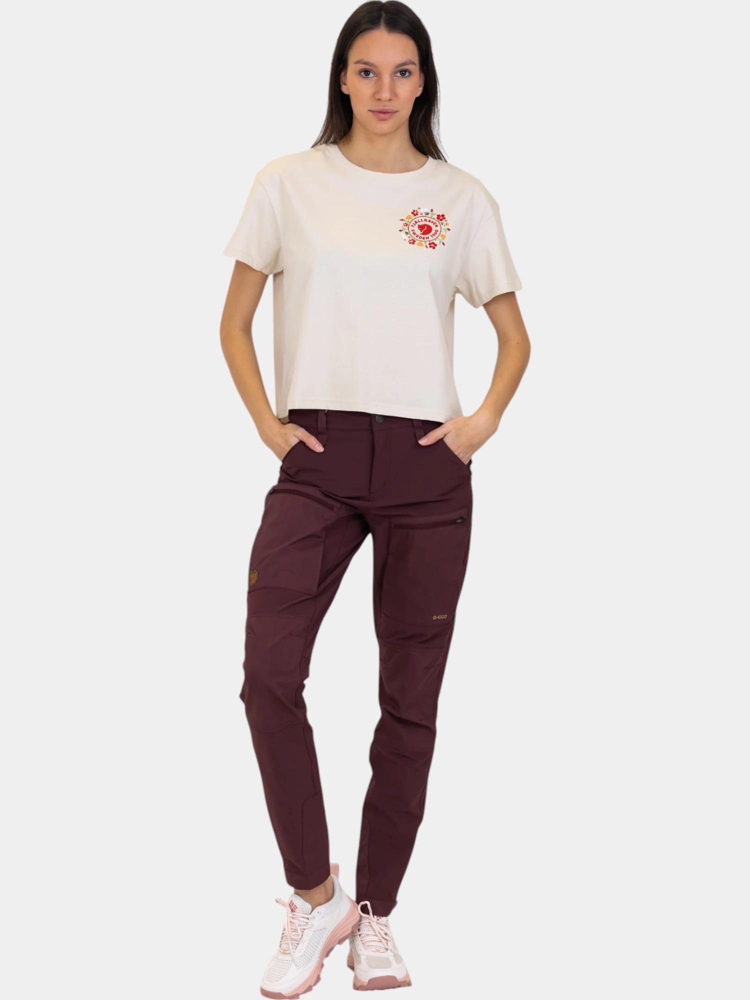 Koszulka z nadrukiem damska Fjallraven Fjallblomster Logo T-shirt 4/5
