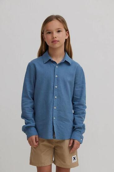 Camisa Kids Blue Banana Sky Blue de Lino