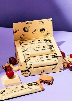 Barre noix de cajou et griotte avec glaçage bio 12 x 50 g