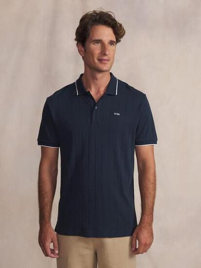 Polo manches courtes - Homme - coupe ajustée - SIMEOPOL - bleu marine