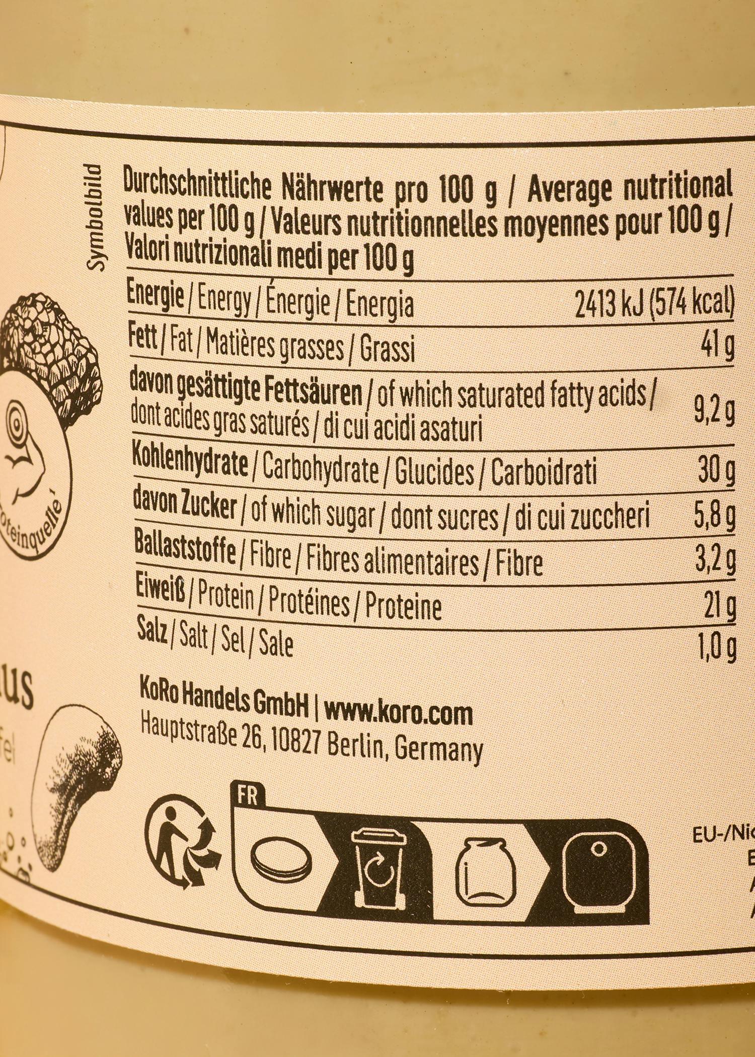 Tartinade crémeuse saveur truffe bio 500 g 7/7