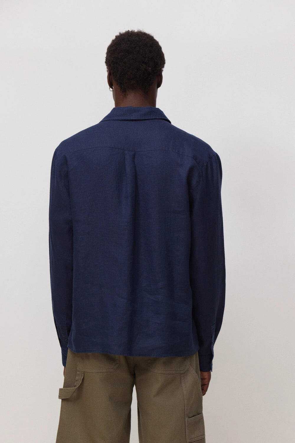 Camisa Blue Banana Breeze Azul Marino de 100% Lino 2/5
