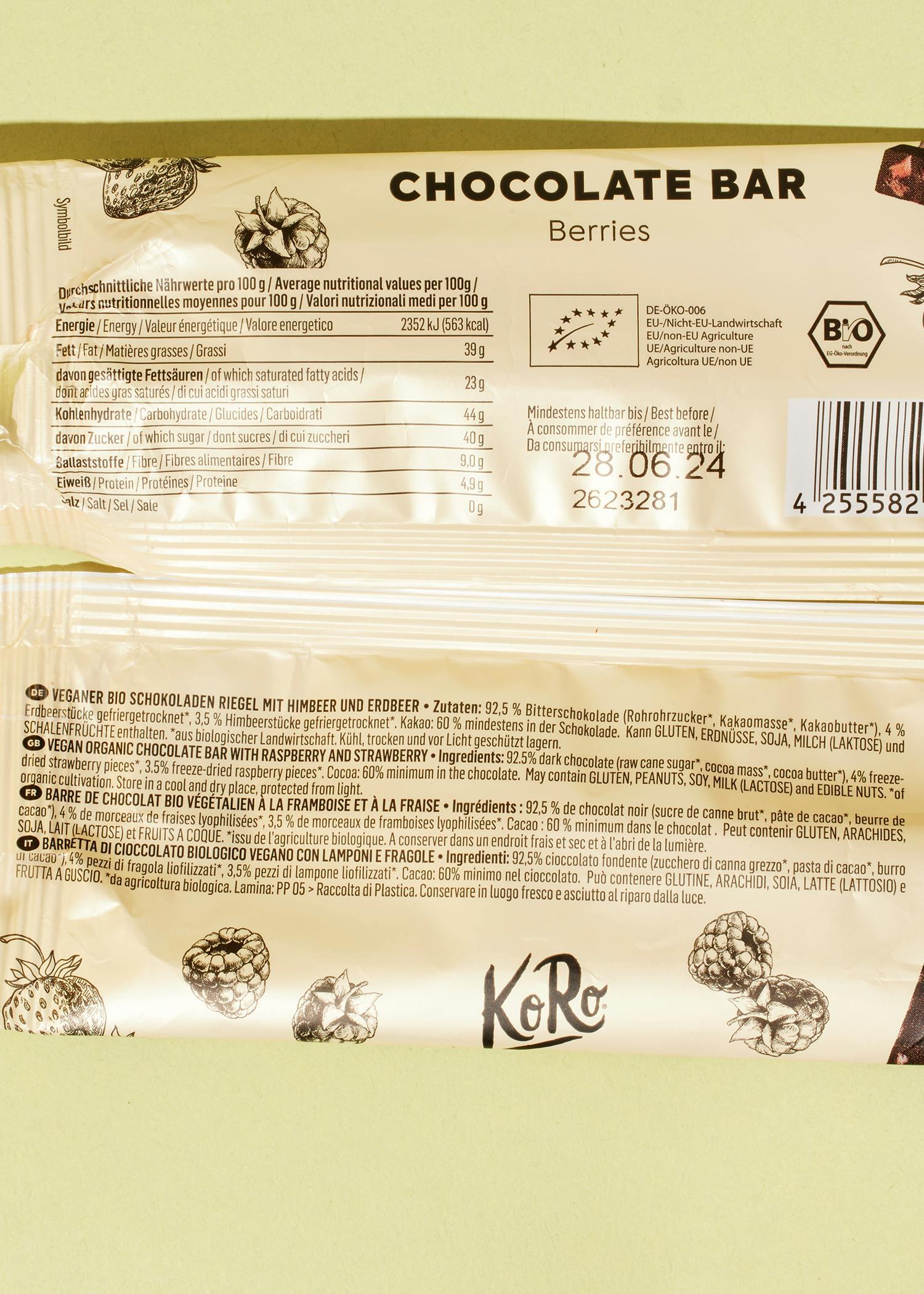 Barretta al cioccolato e frutti di bosco vegan bio | 12 x 50 g 4/6
