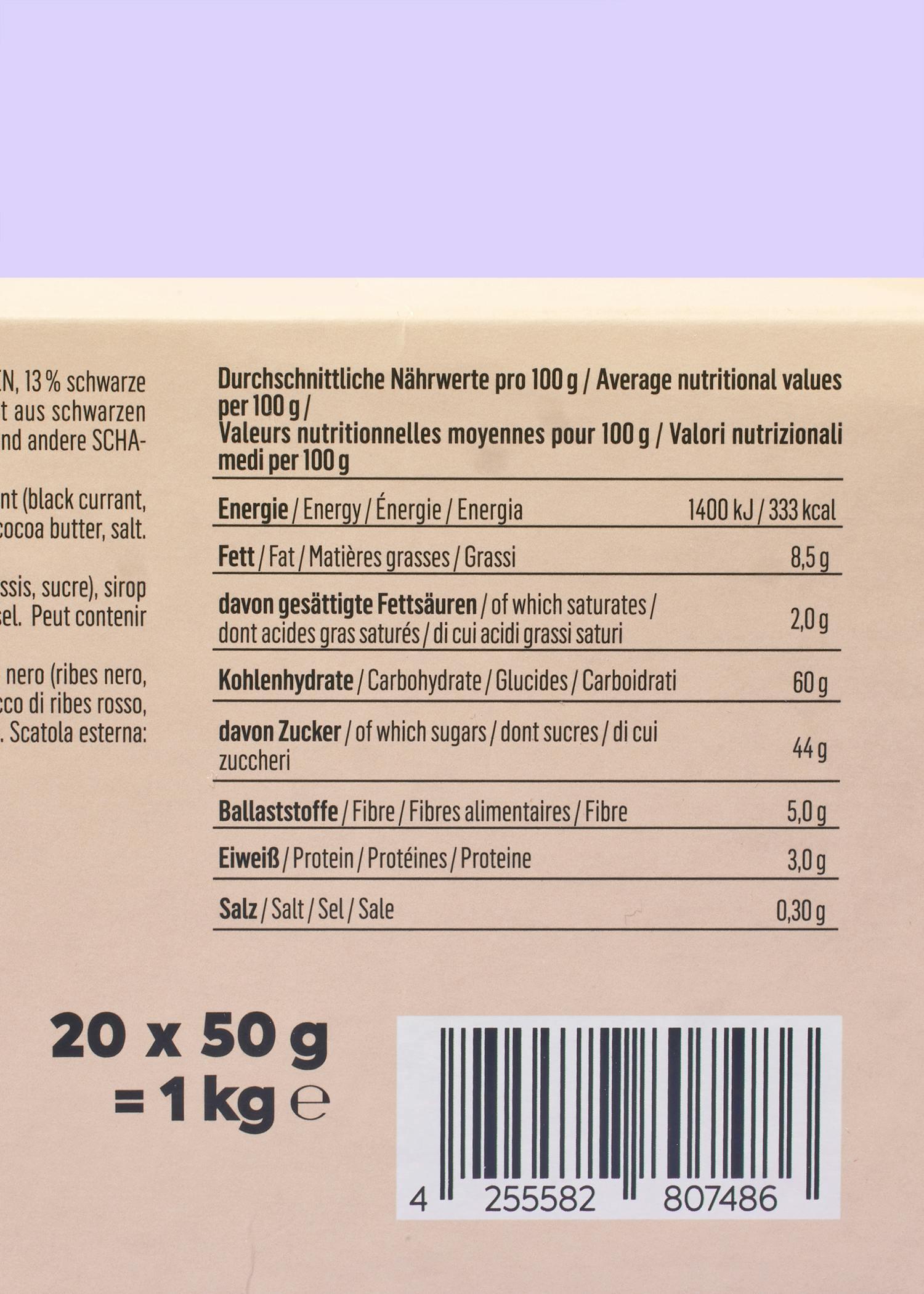 Barre de céréales crue au cassis vegan 20 x 50 g 5/7