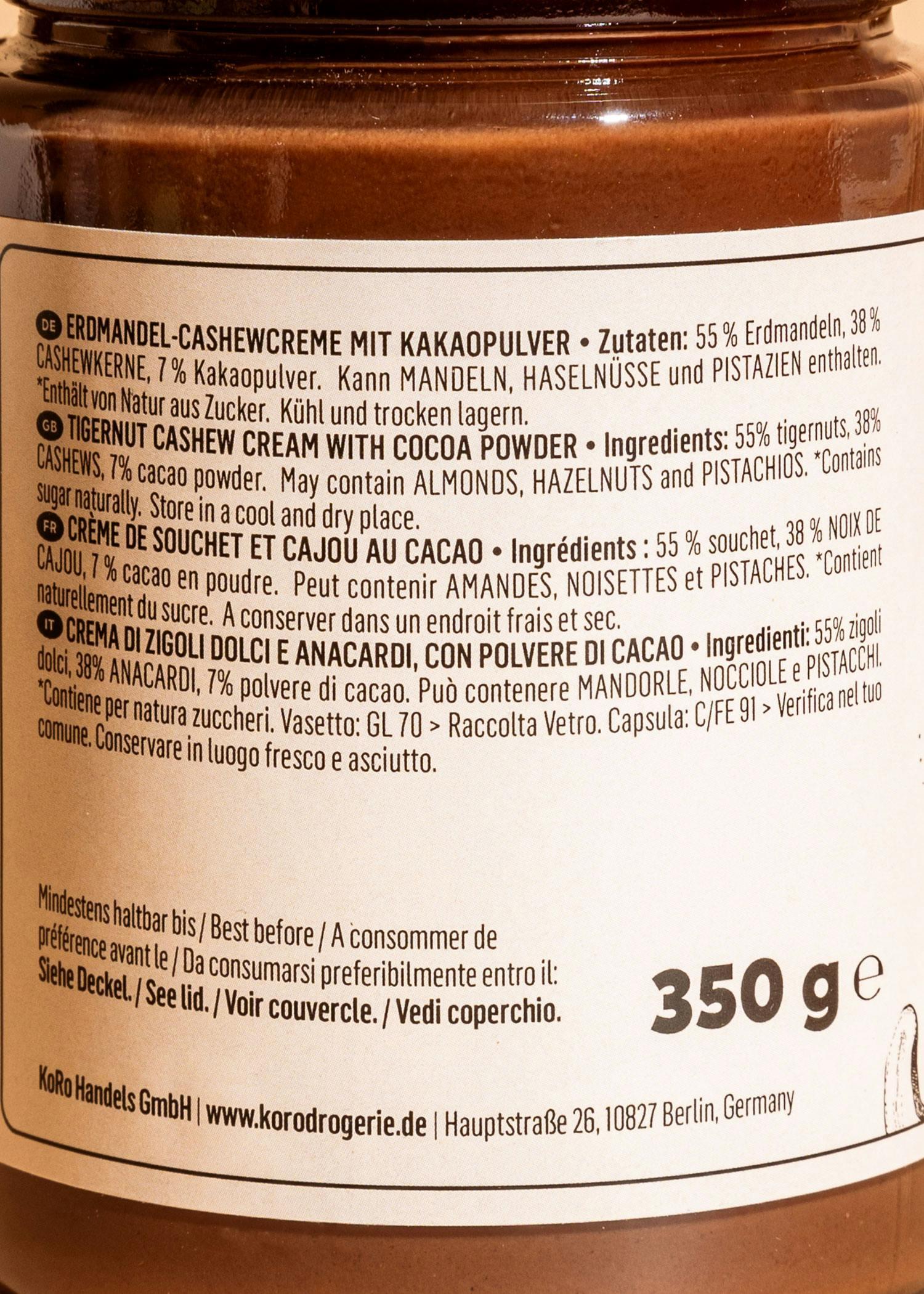 Pâte à tartiner souchet, noix de cajou et cacao 12 x 350 g 4/7