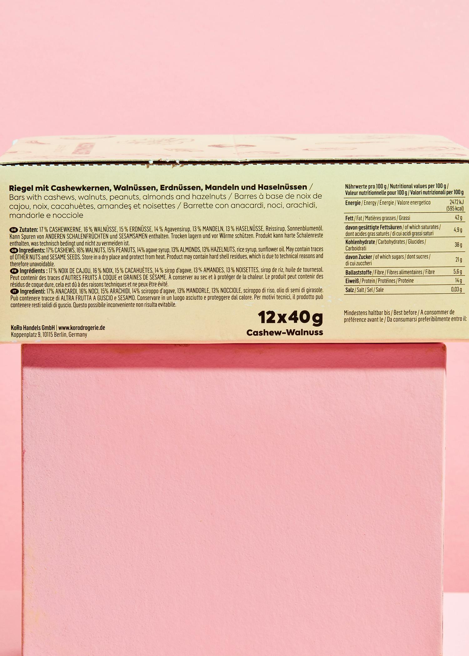 KoRo - Barrette di anacardi e noci | 12 x 40 g - vegan, senza glutine 4/7