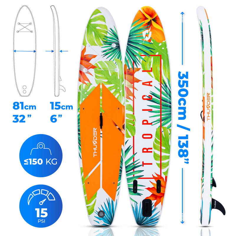Nafukovací SUP prkna doplňky THUNDER TROPI-LIGHT 350 cm