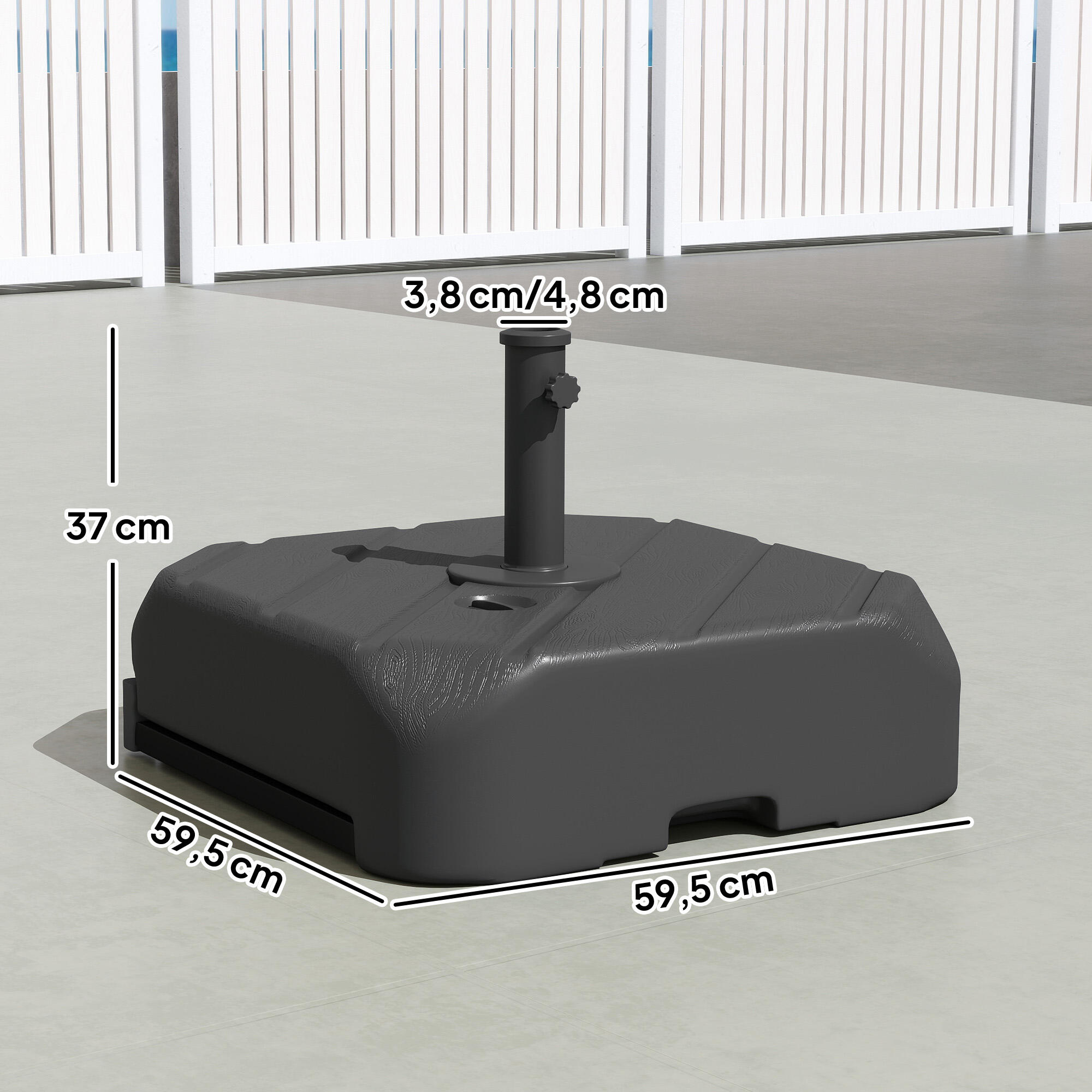 Base para Sombrilla Outsunny 59.5x59.5x77 cm Negro 3/5