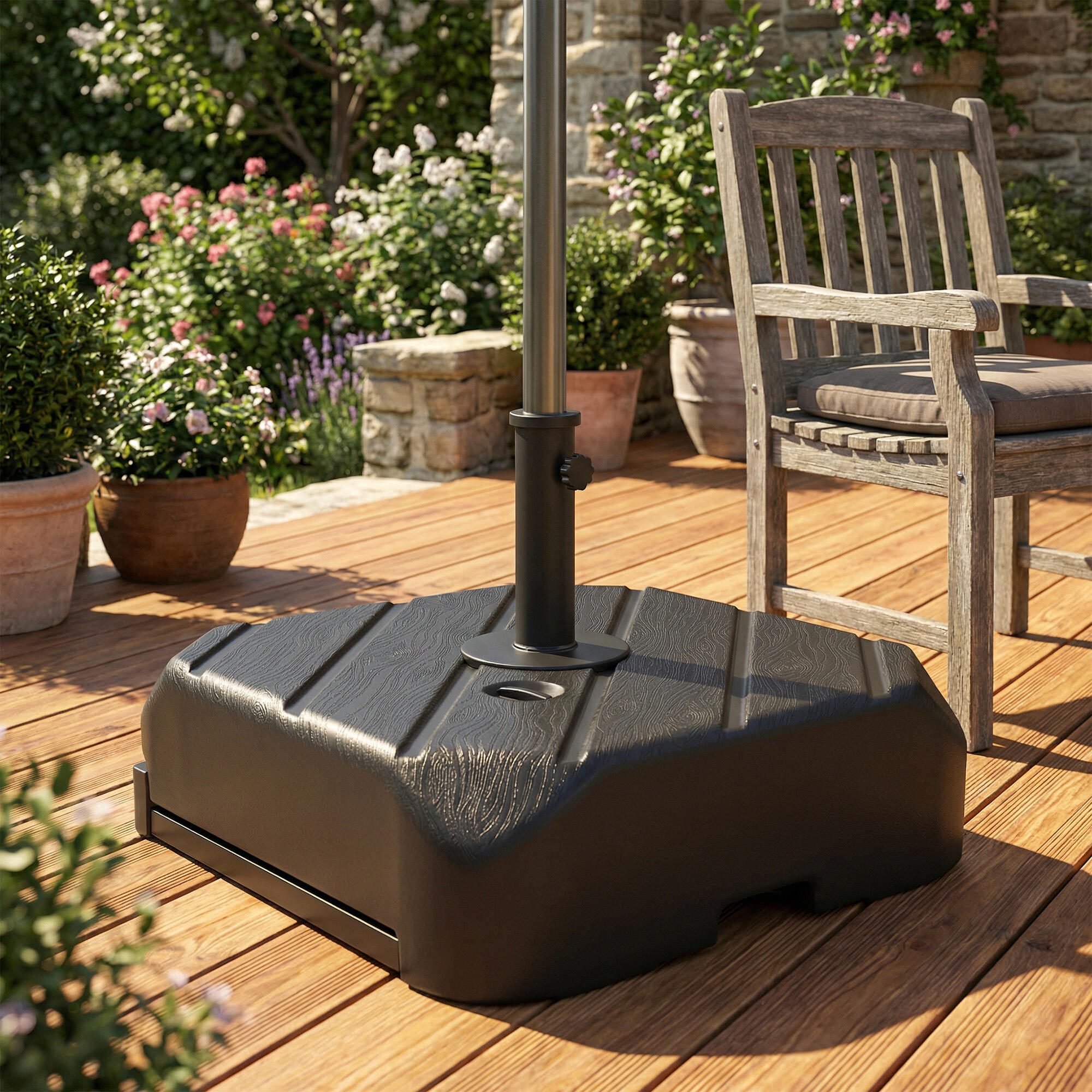 Base para Sombrilla Outsunny 59.5x59.5x77 cm Negro 2/5