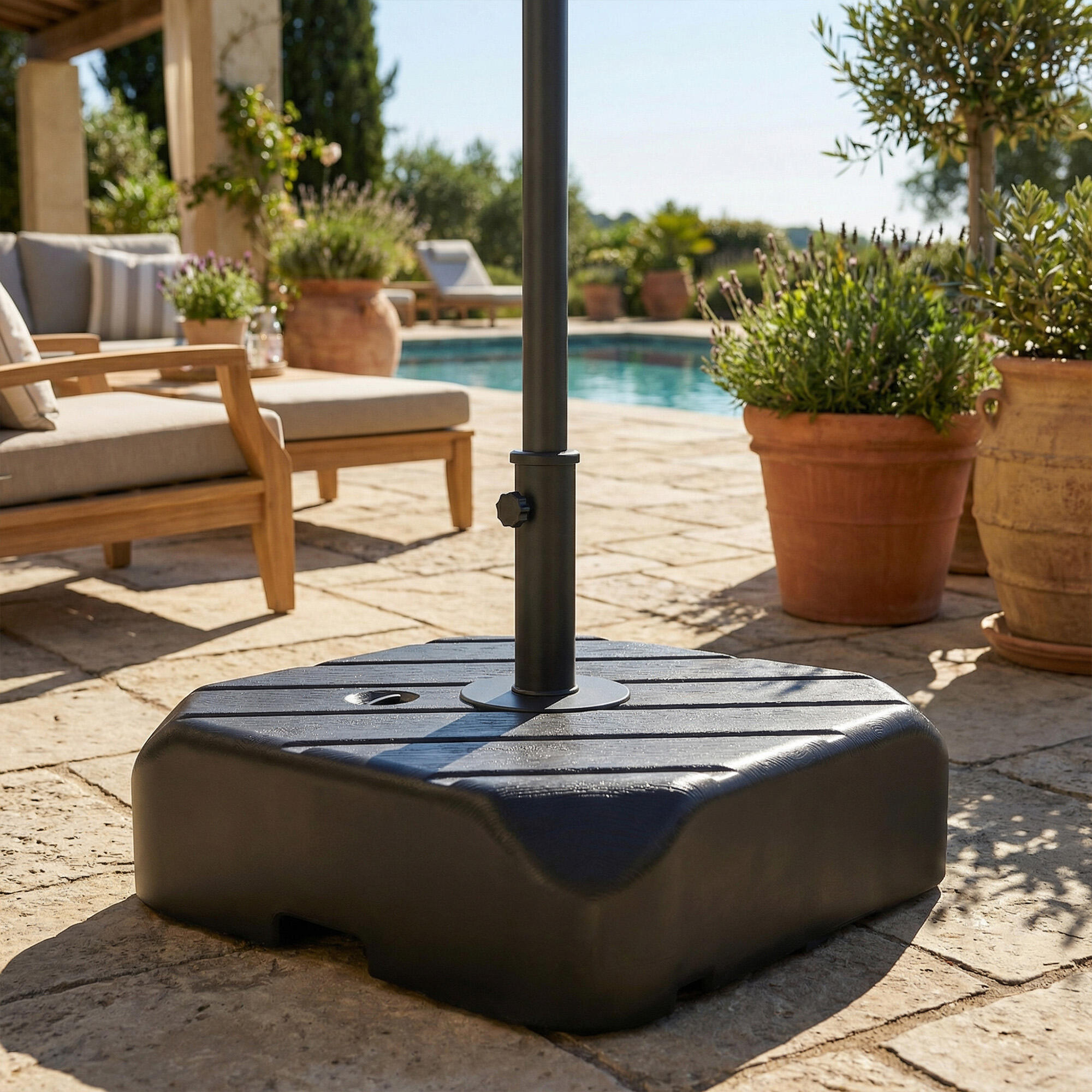 Base para Sombrilla Outsunny 59.5x59.5x77 cm Negro 5/5