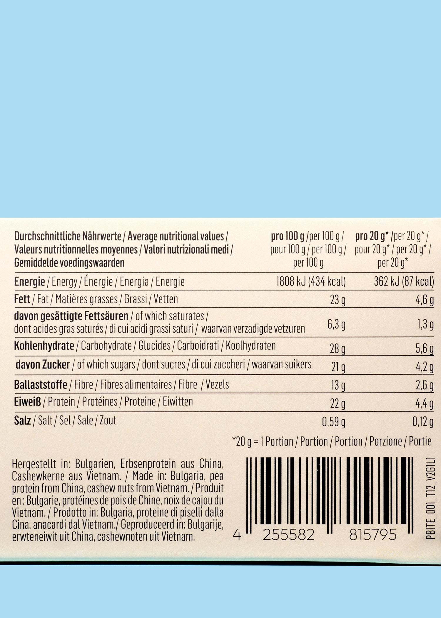 Bouchées protéinées bio pistaches et chocolat blanc 12 x 2 x 20 g 7/7