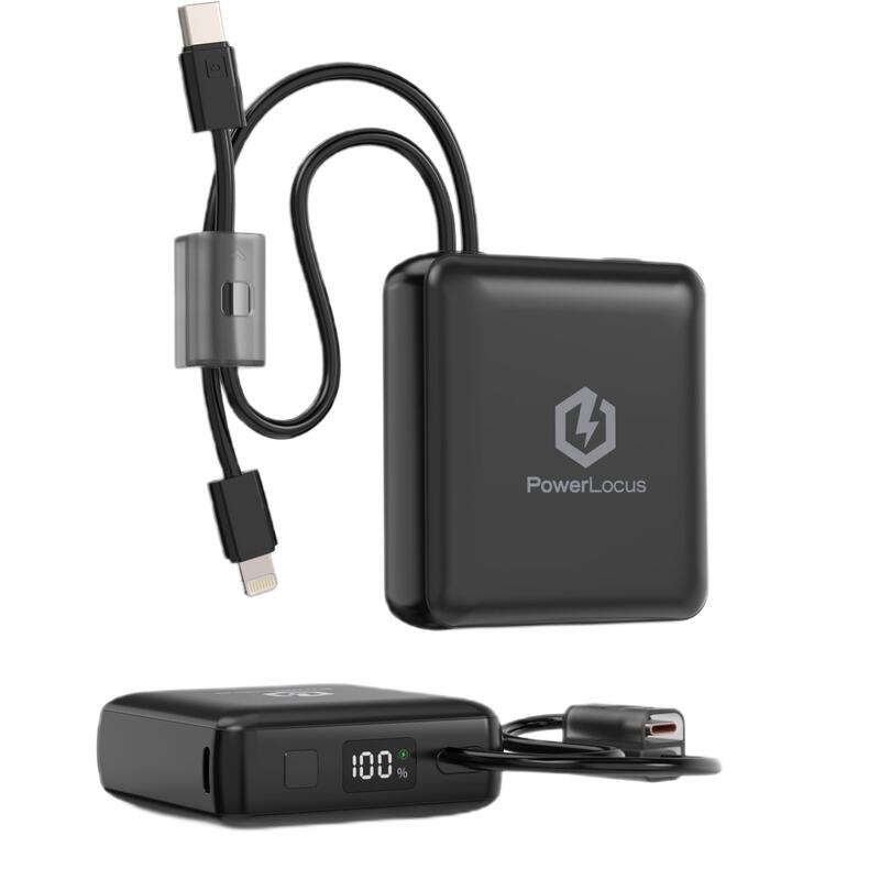 Acumulator extern 10000mAh, 20W PD Fast Charging, cablu Type-C si Lightning