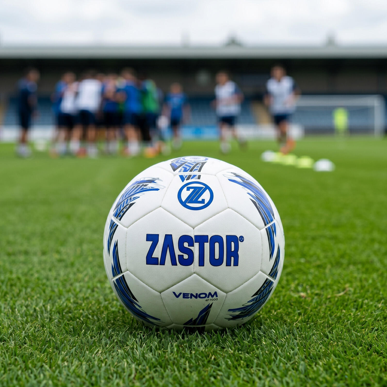 Balón Fútbol Zastor Venom White/Blue T-4 2/5
