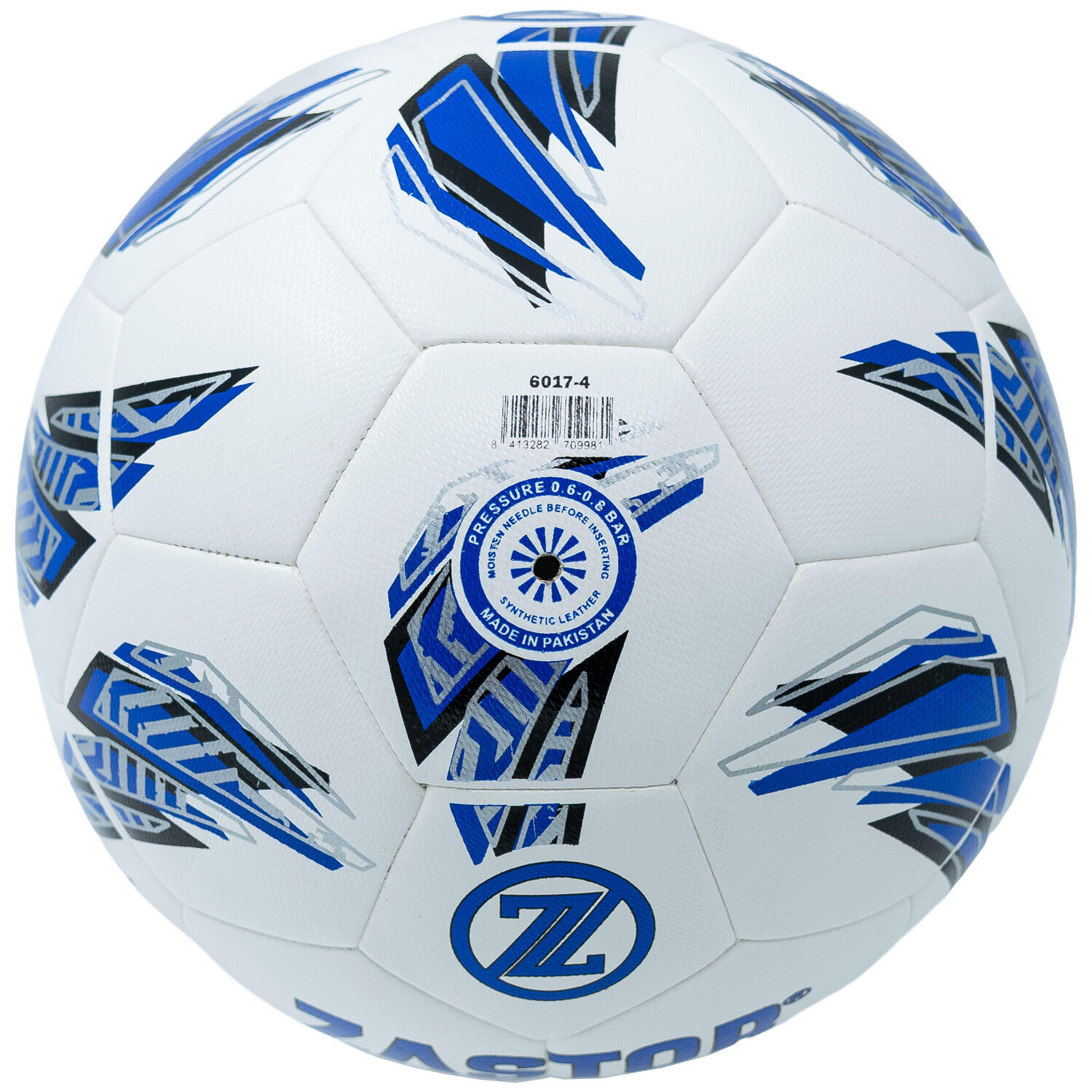Balón Fútbol Zastor Venom White/Blue T-4 4/5