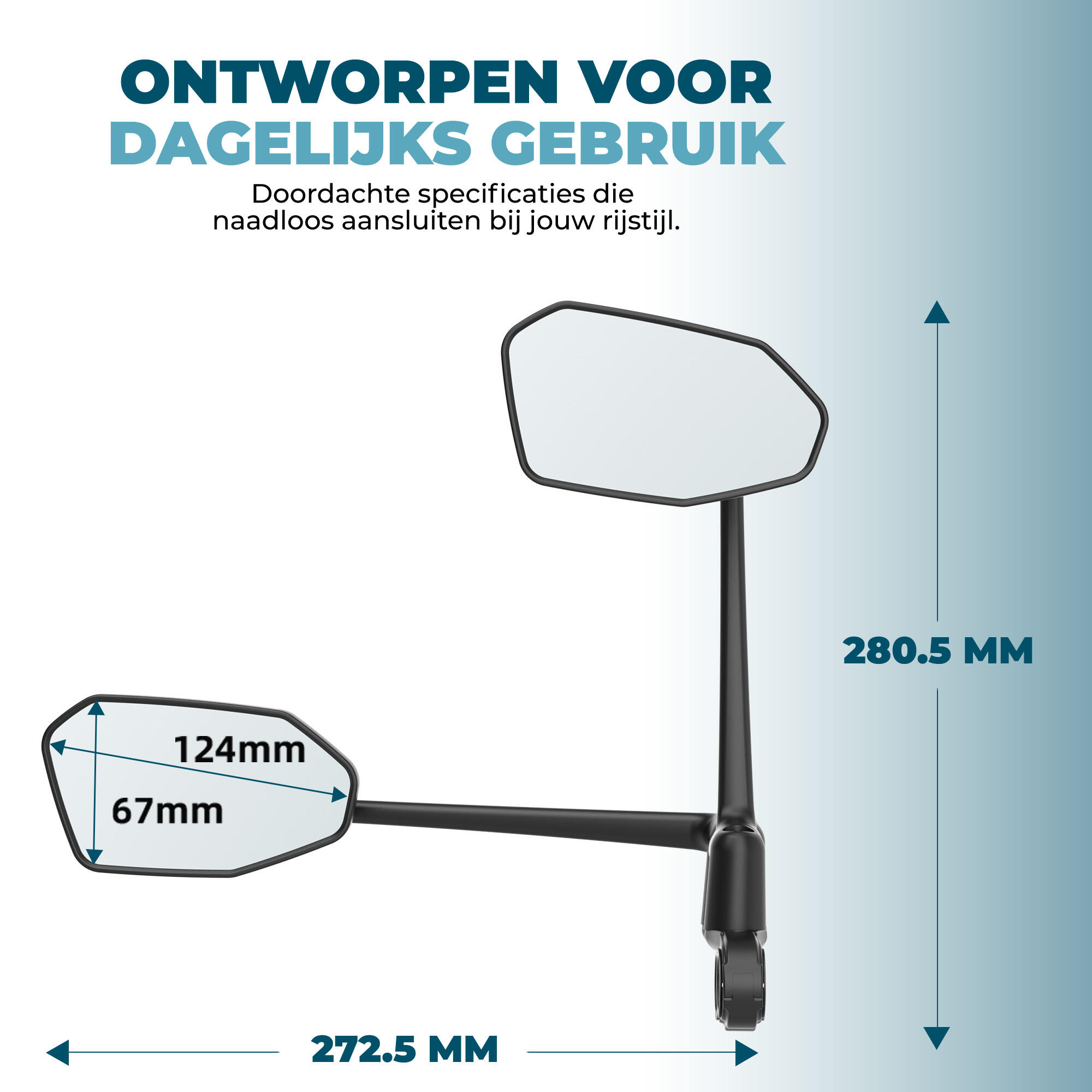 Fietsspiegel verstelbare arm RM-15 5/6