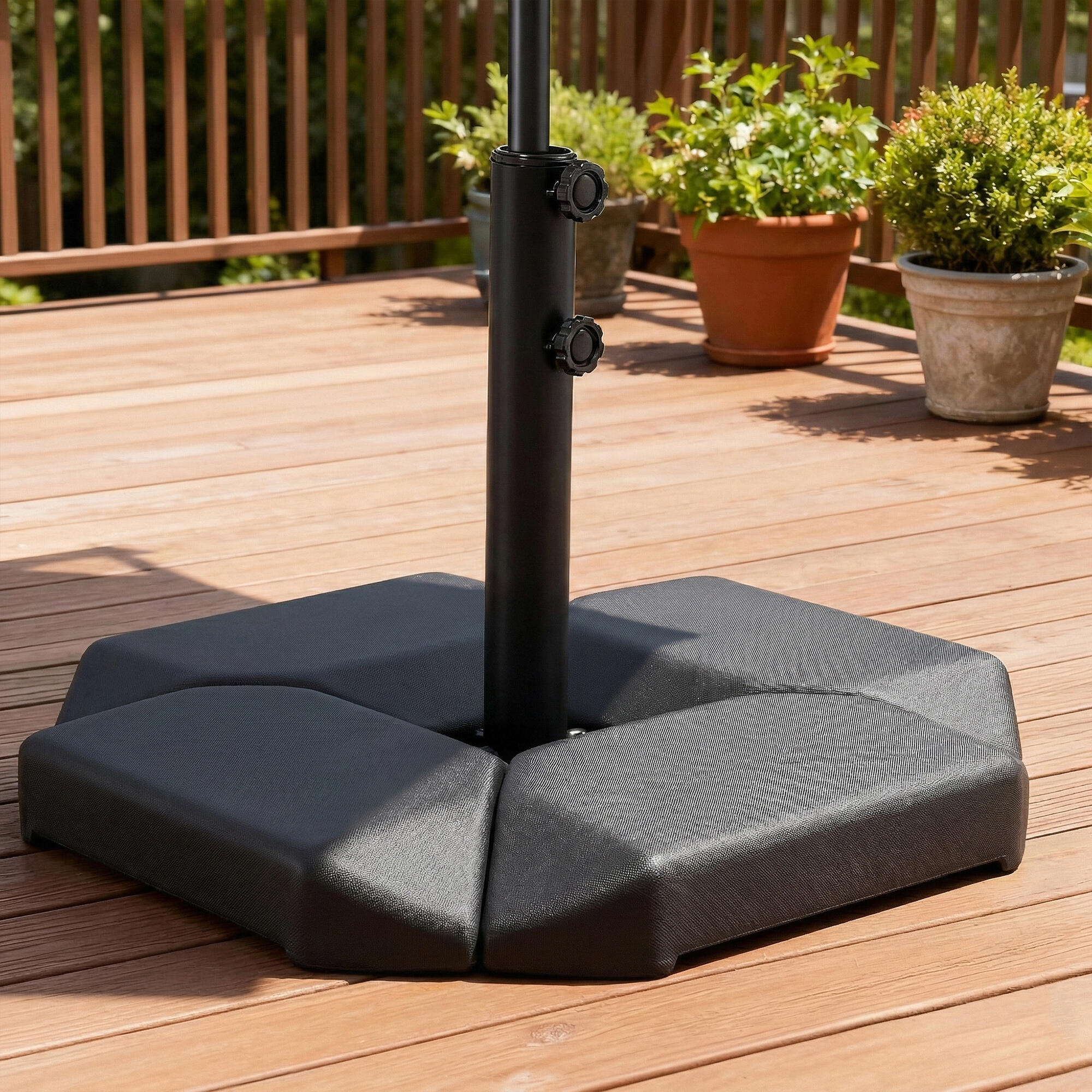 Base para Sombrilla Outsunny 100x100x9 cm Negro 2/5