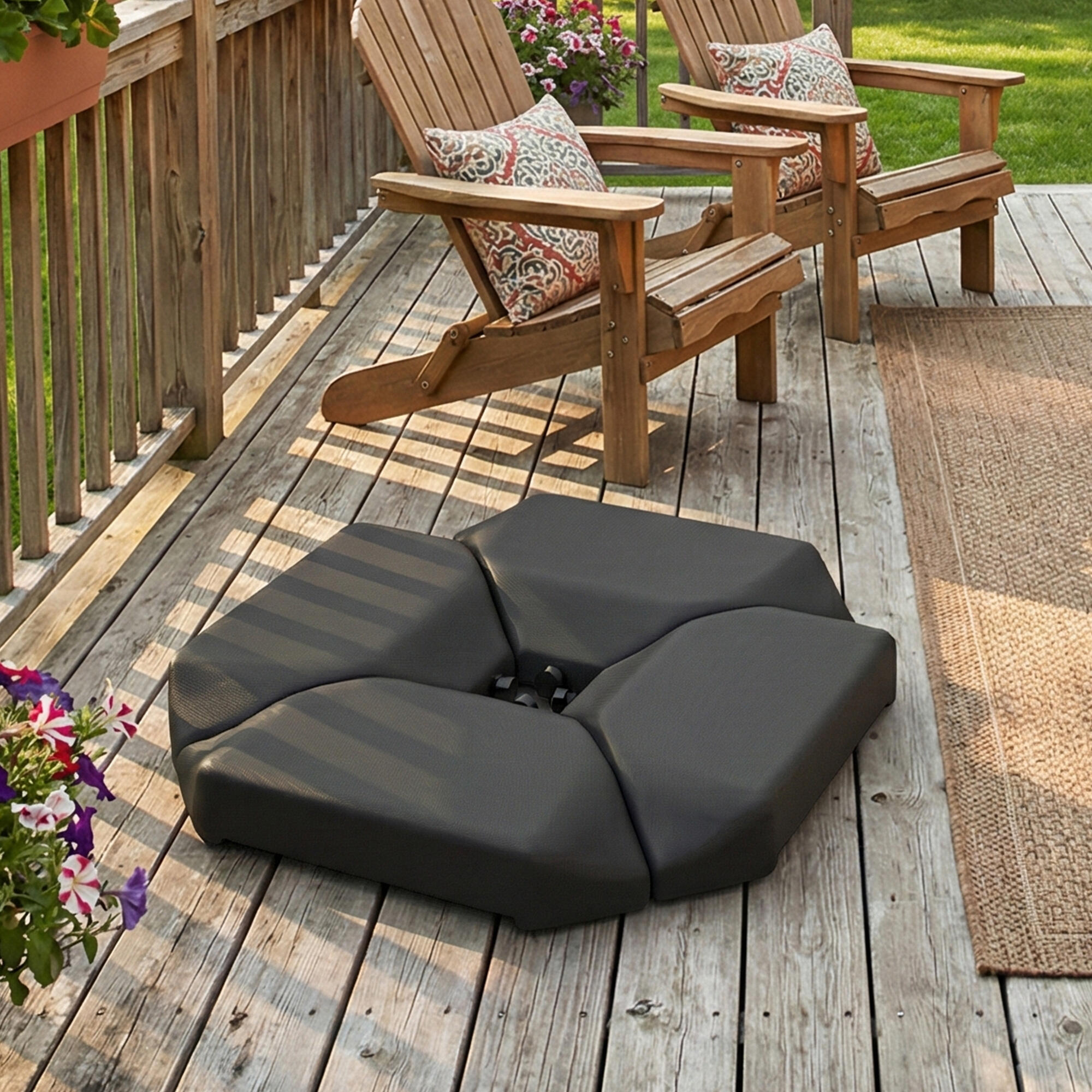 Base para Sombrilla Outsunny 100x100x9 cm Negro 5/5