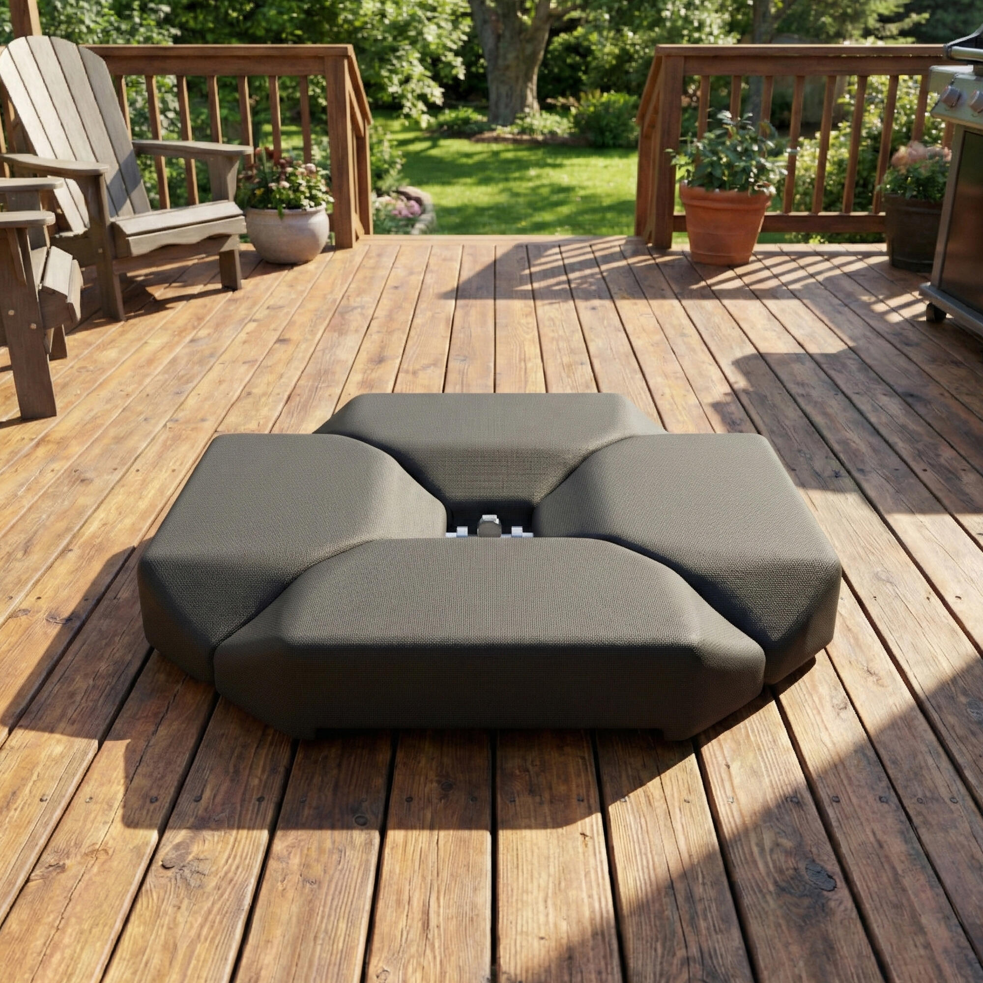Base para Sombrilla Outsunny 100x100x9 cm Negro 4/5