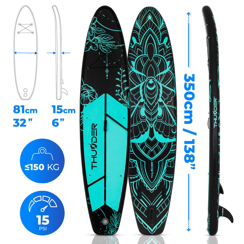 Placă SUP gonflabilă cu accesorii THUNDER MOTH-MINT 350 cm