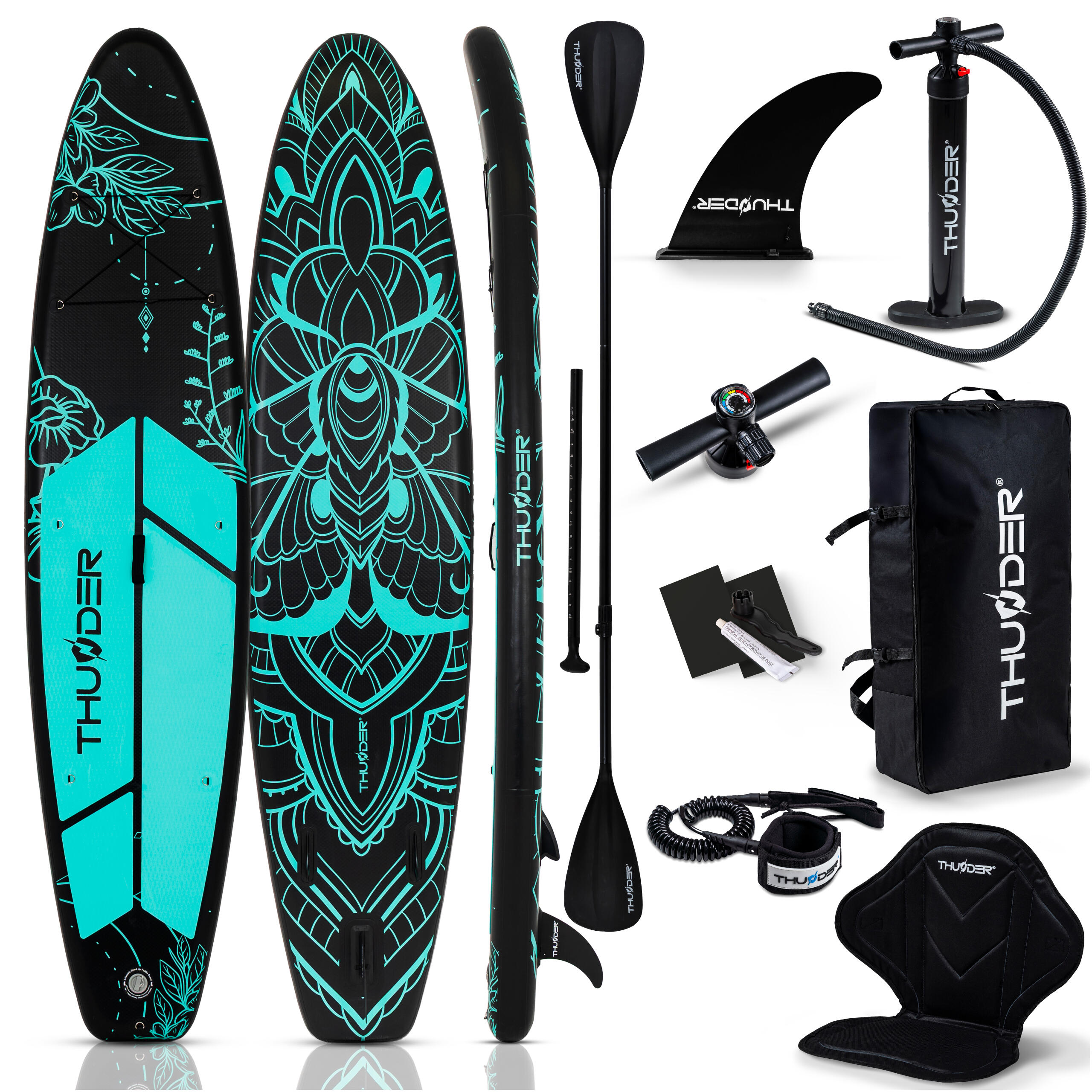 THUNDER Nafukovací SUP prkna doplňky THUNDER MOTH-MINT 350 cm