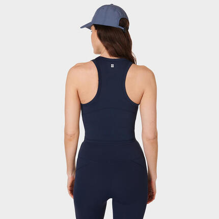 SWEATY BETTY All Day Cropped Tank Top DONKERBLAUW XL